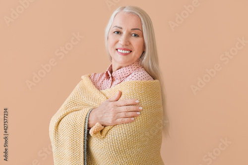 Beautiful mature woman wrap...