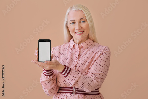 Beautiful mature woman with...
