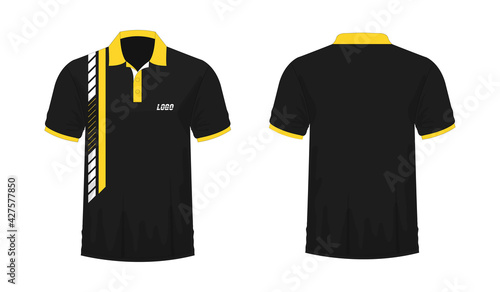 T-shirt Polo yellow and black template for design on white background. Vector illustration eps 10.