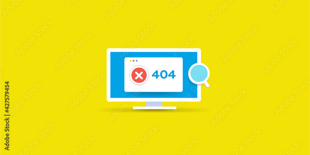 404 web page on computer screen. Web page not found concept. Searching page on browser internet, 3d style concept. 404 web page on computer screen. Web page not found concept. Searching page on browser internet, 3d style concept.