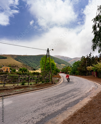 road to the mountain in bike