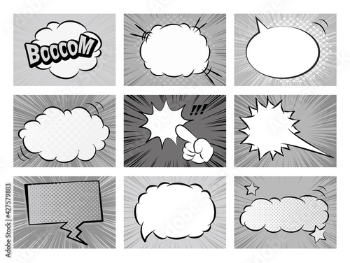  漫画　コミック　爆弾　吹き出し　フレーム枠