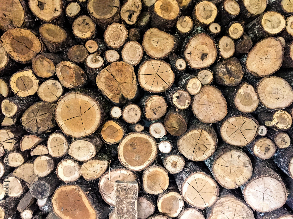 Stack of cut woods for fireplace Stack of cut woods for fireplace