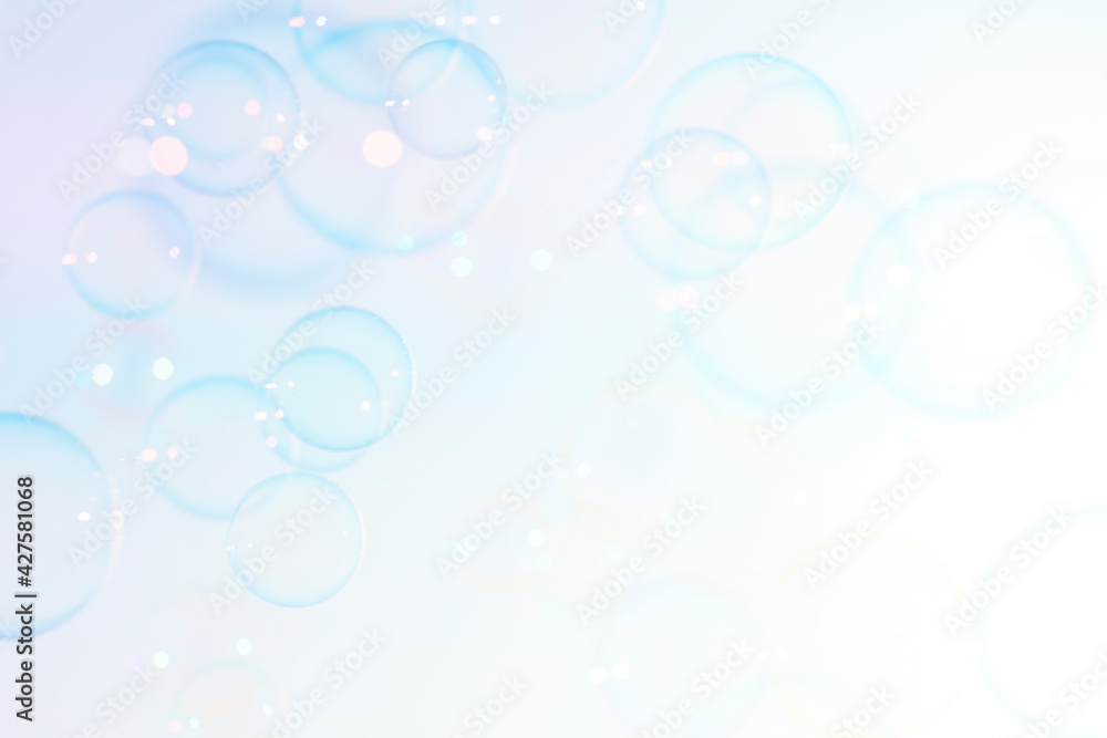 Transparent Soap Bubbles on White Background. Transparent Soap Bubbles on White Background.