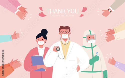 Thank you banner for medical staffs