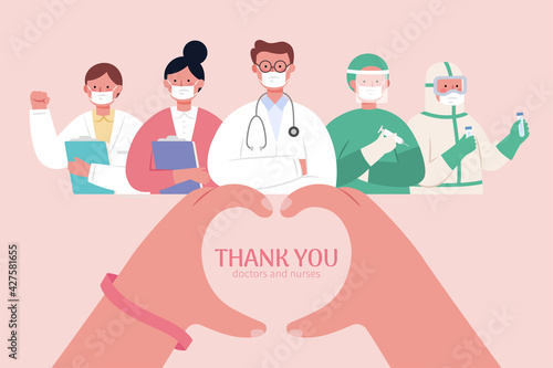 Thank you banner for medical staffs