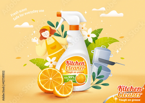 Fresh scent kitchen cleaner ad