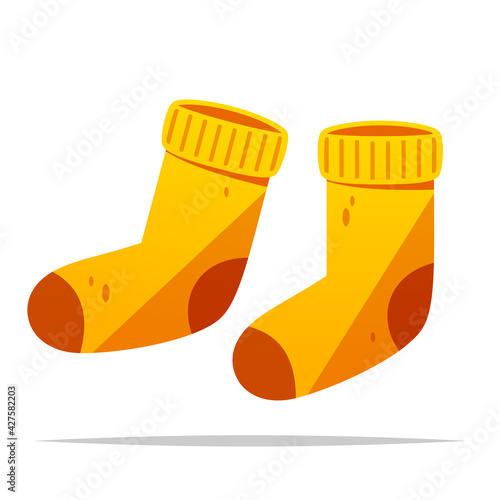 Cartoon pair of socks vector isolated illustration