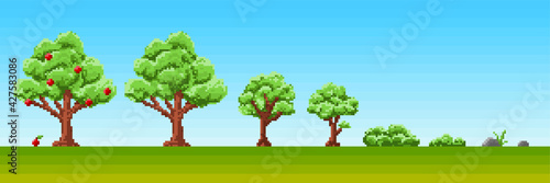 8bit pixel apple tree life cycle