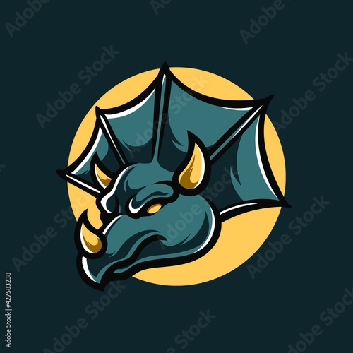 Triceratops E Sport Mascot Logo