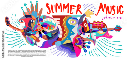 Vector illustration colorful summer music festival banner