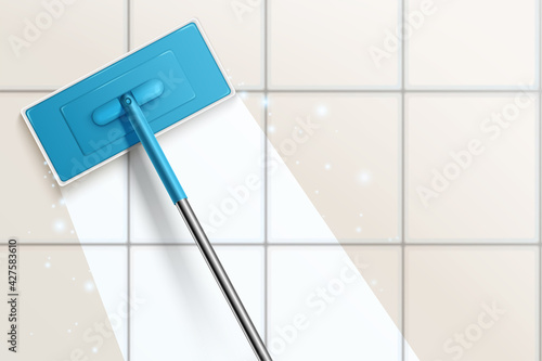 Mop cleaning dirty tile floor