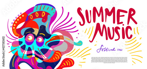 Vector illustration colorful summer music festival banner