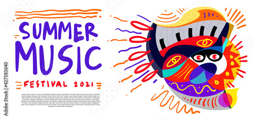 Vector illustration colorful summer music festival banner