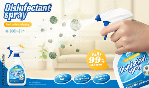 Disinfectant spray ad template
