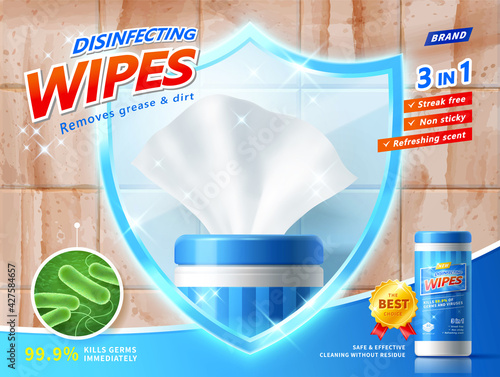 Disinfecting wipes ad banner