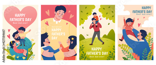 Foto Flat illustrations of Father's Day