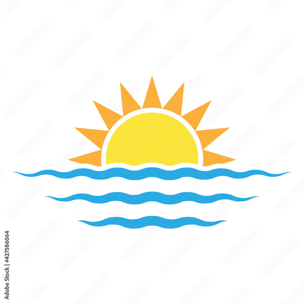 Vector Isolated Sunset Logo Illustration