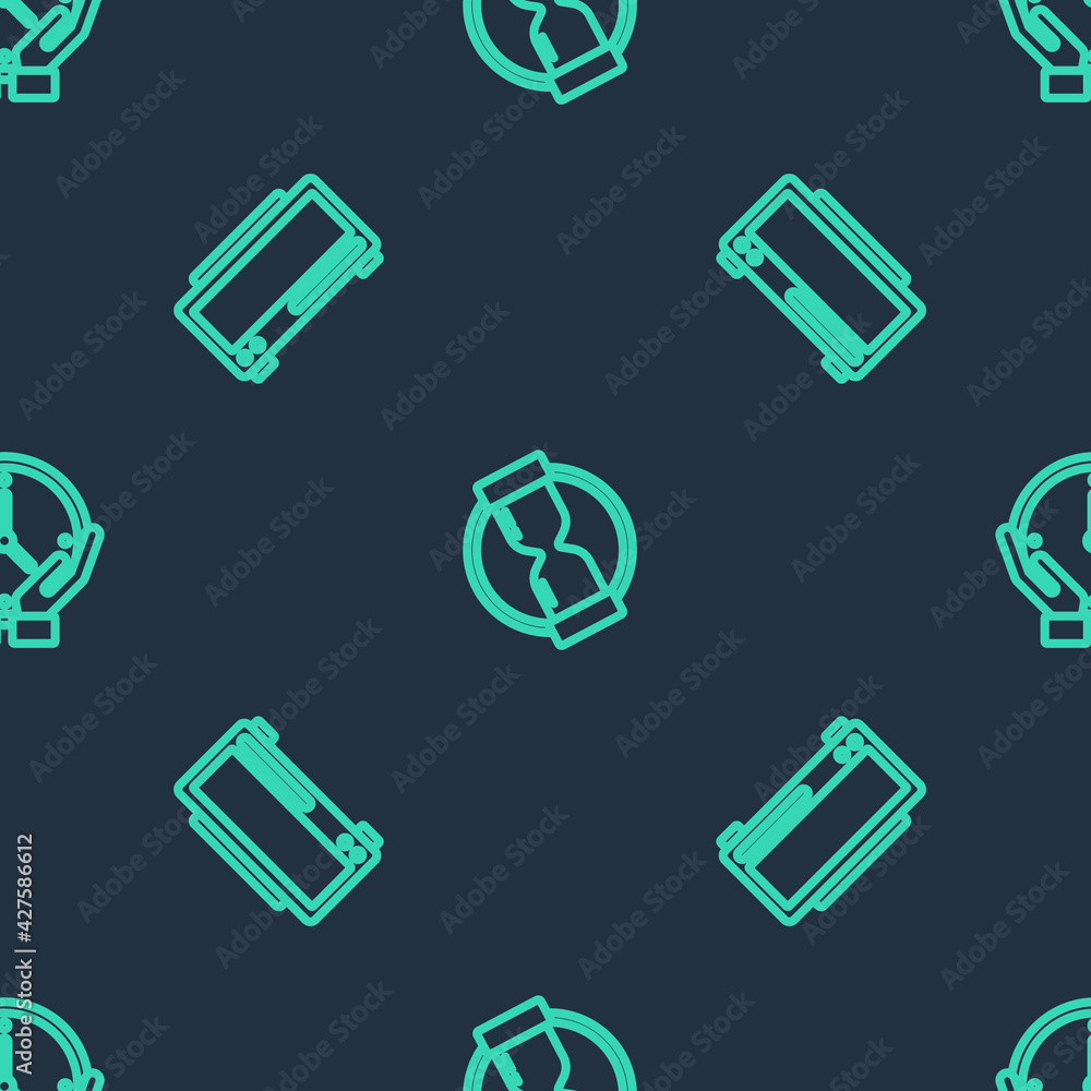 Set line Old hourglass, Digital alarm clock and Clock on seamless pattern. Vector Set line Old hourglass, Digital alarm clock and Clock on seamless pattern. Vector