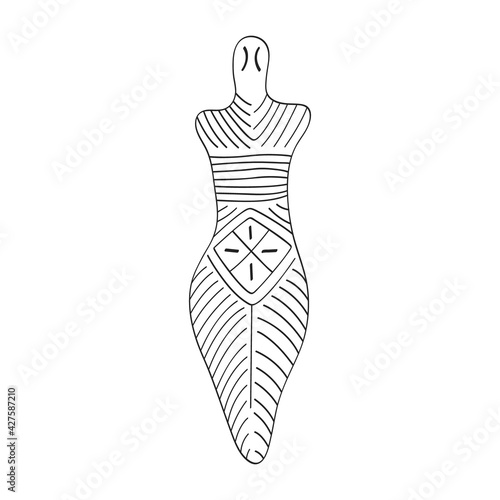 vector icon with ritual anthropomorphic symbol from Cucuteni–Trypillia culture for your project photo