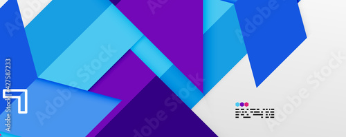 Shiny color triangles and geometric shapes vector abstract background