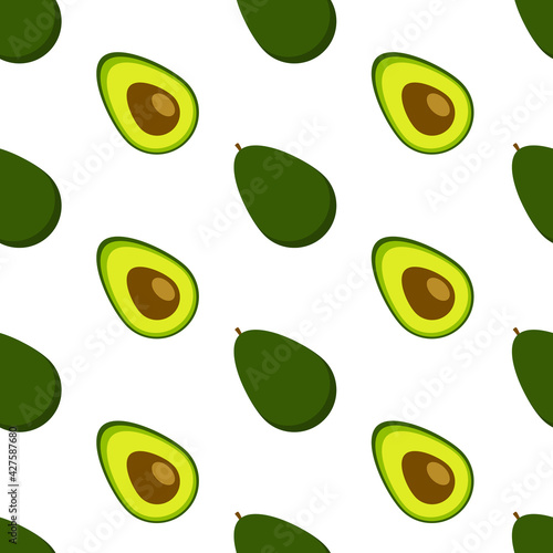 Avocado seamless pattern, background
