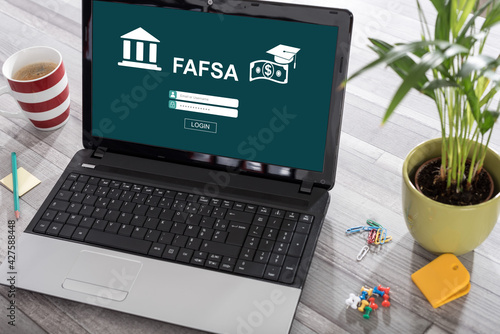 Wall Mural Fafsa concept on a laptop