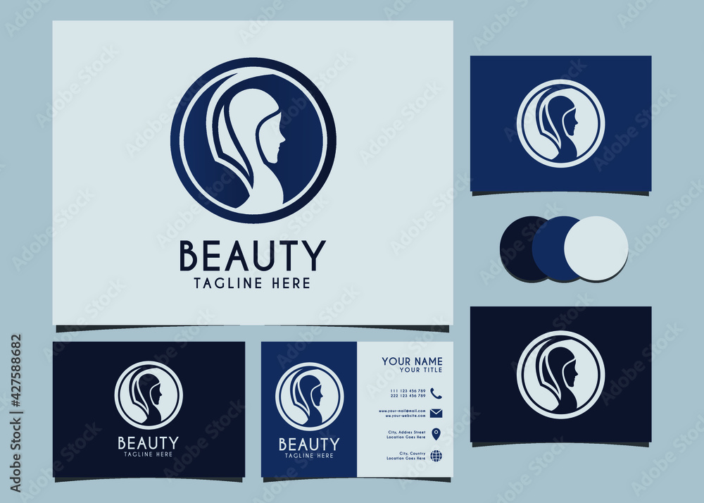 Abstract women logo design for fashion business logo with mockup id card. Abstract women logo design for fashion business logo with mockup id card.