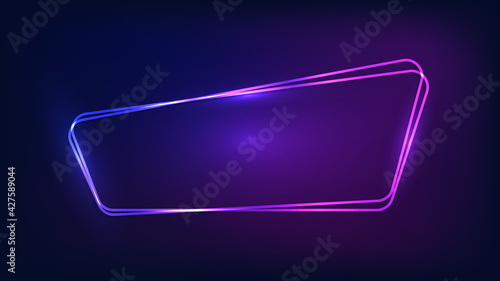 Neon double frame with shining effects
