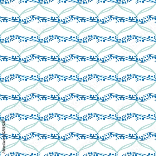 Fototapeta Naklejka Na Ścianę i Meble -  Blue geometric pattern for print textile on white