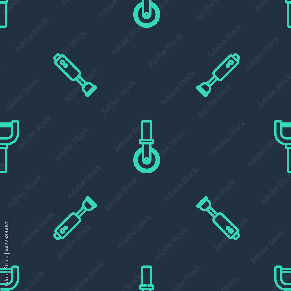Set line Pizza knife, Blender and Peeler on seamless pattern. Vector Set line Pizza knife, Blender and Peeler on seamless pattern. Vector