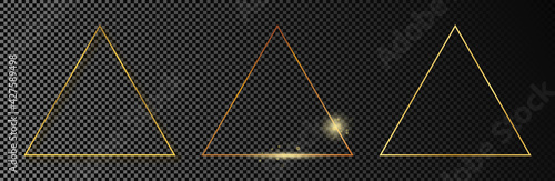 Gold glowing triangle frame