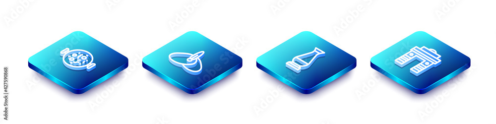 Set Isometric line Chicken tikka masala, Indian headgear turban, vase and Gate in Delhi icon. Vector Set Isometric line Chicken tikka masala, Indian headgear turban, vase and Gate in Delhi icon. Vector