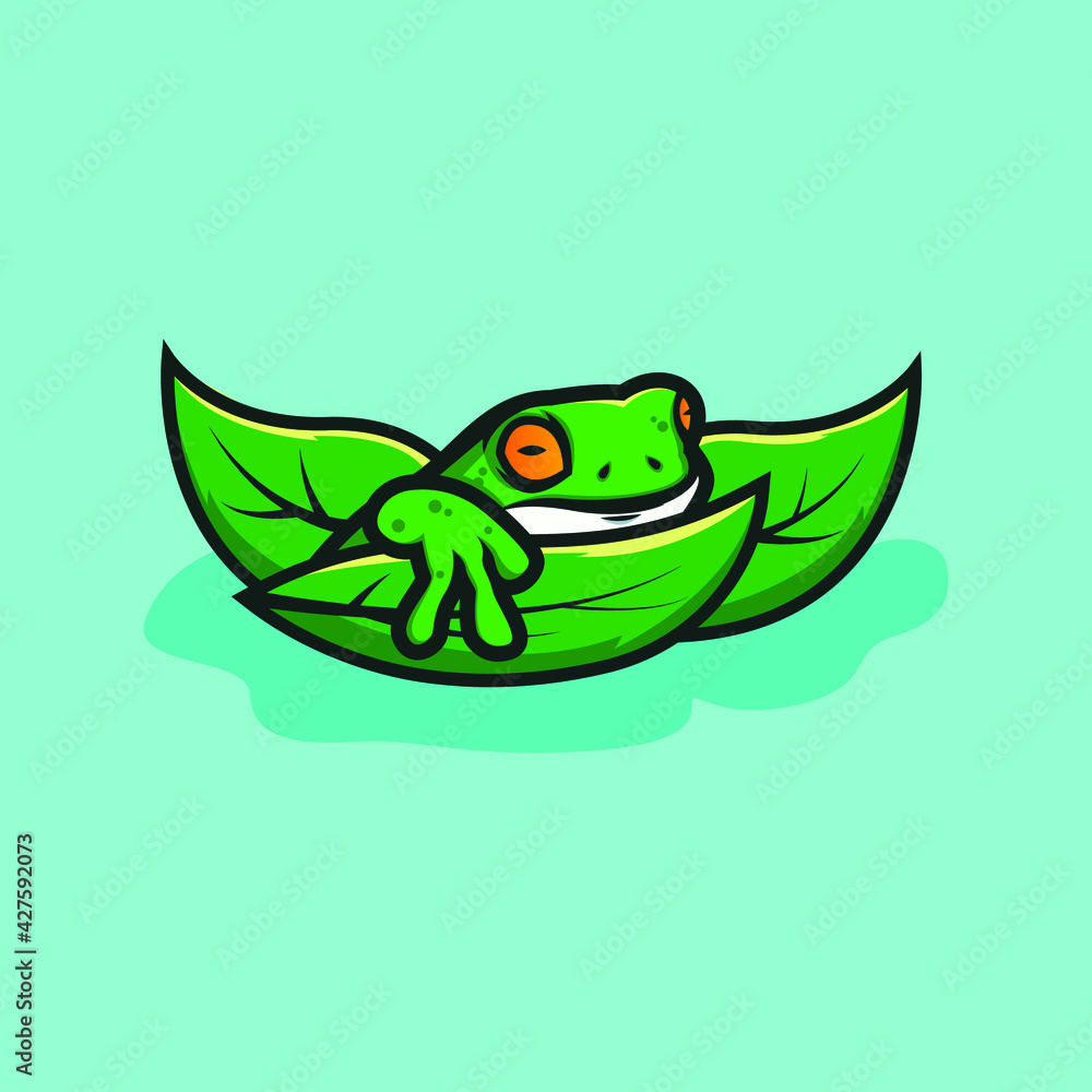 Frog logo design vector illustration. frog icon.