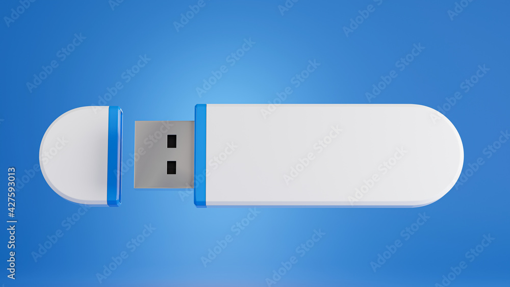 3d render of white usb stick for your mockup branding 3d render of white usb stick for your mockup branding