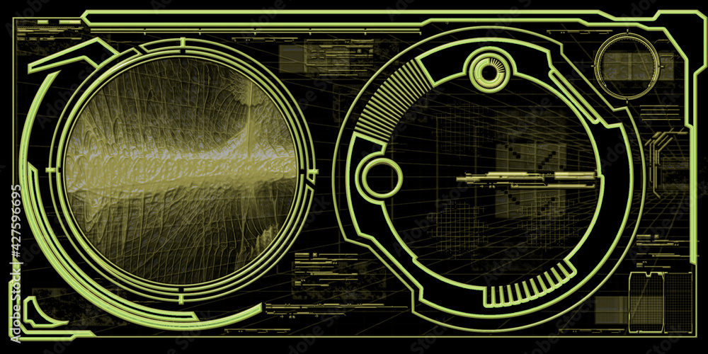 Abstract futuristic cyber technology background. Sci-fi circuit design	