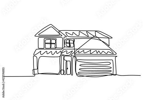 Single one line drawing of ...
