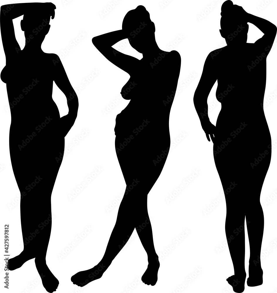 silhouettes of women posing 