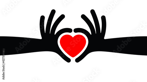 heart hand concept illusration