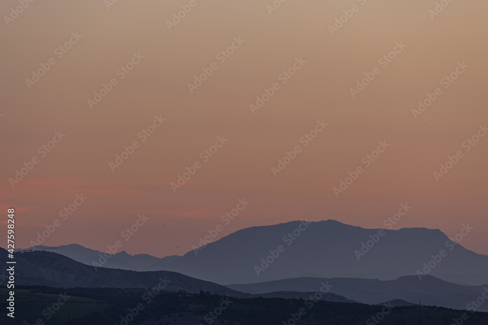 Sunset and empty sky in the city of Fes