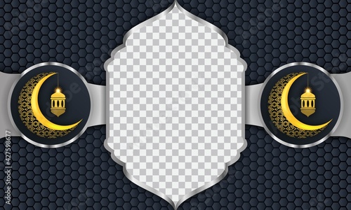 Ramadan kareem background for social media post design template. crescent moon and lantern element. Islamic backgrounds for posters, banners, greeting cards and social media post template.