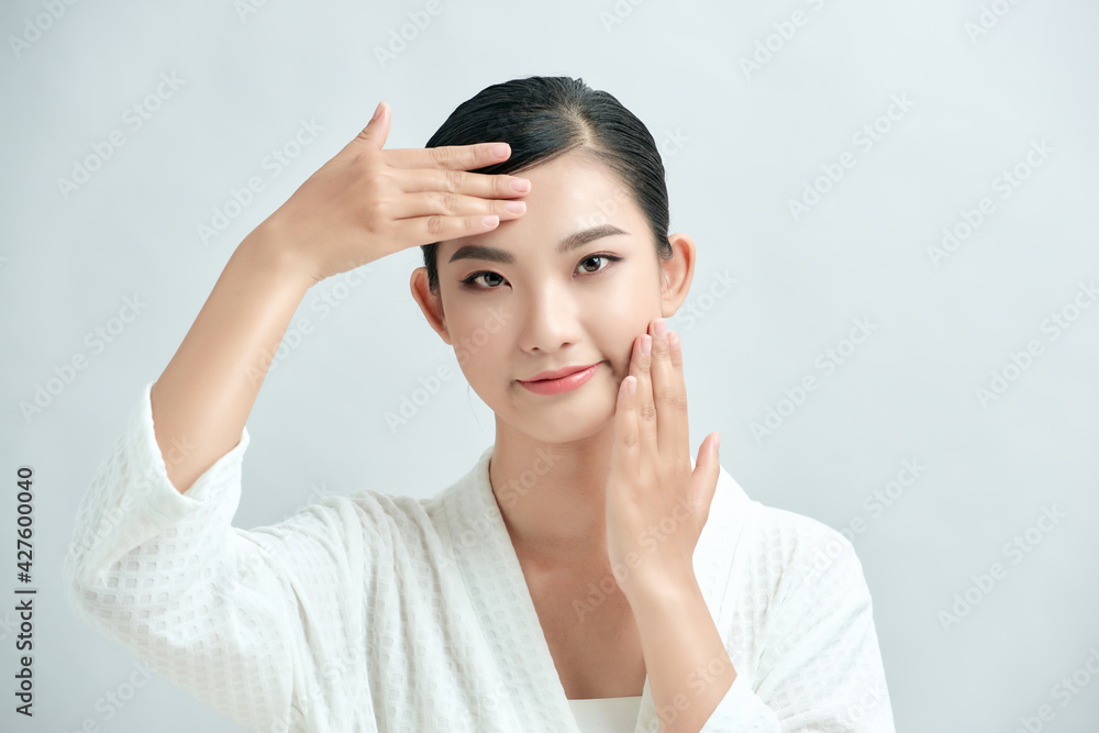 Beauty woman face natural make up healthy beauty skin cosmetic concept Beauty woman face natural make up healthy beauty skin cosmetic concept