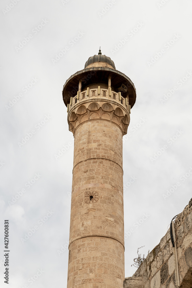 The Bab  Al Asbat Minaret on the Temple Mount in the Old Town of Jerusalem in Israel