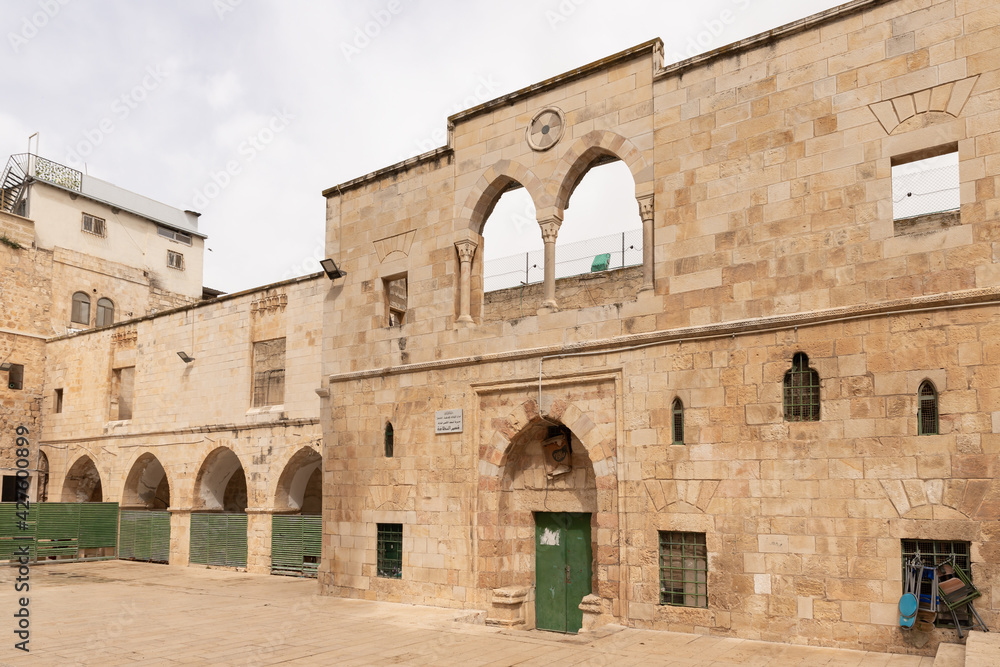 The fasade of the boys school on the Temple Mount in the Old Town of Jerusalem in Israel