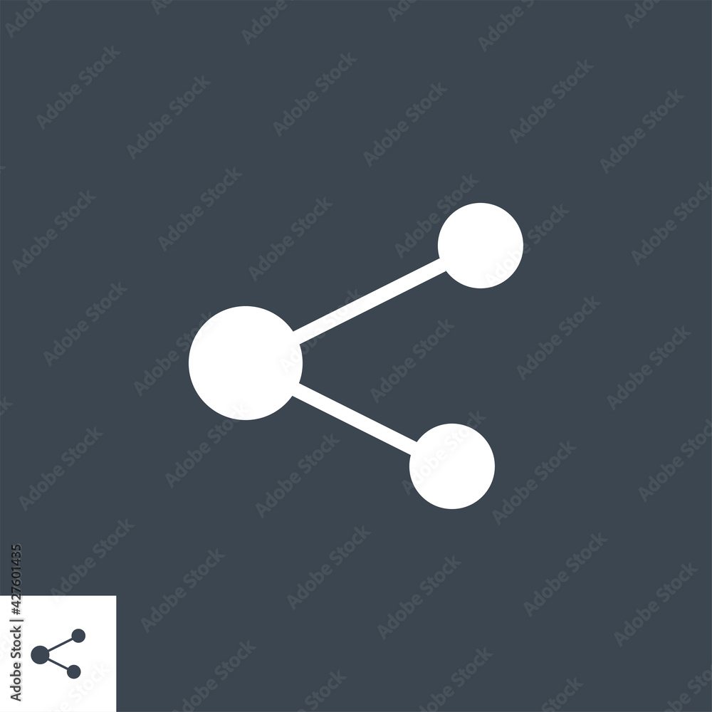 Share related vector glyph icon. Isolated on black background. Vector illustration. Share related vector glyph icon. Isolated on black background. Vector illustration.