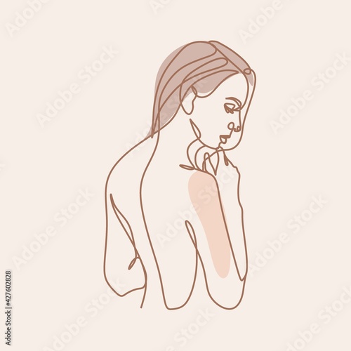 Nude Minimal Line Drawing