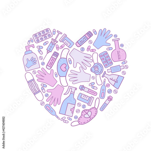 Covid-19 protect. Medicine vector Illustration