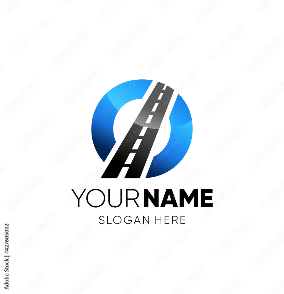 Initial O Letter Road Way Logo Design Vector Graphic Stock Vector 