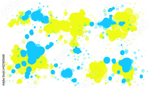 Realistic yellow and blue splatter design