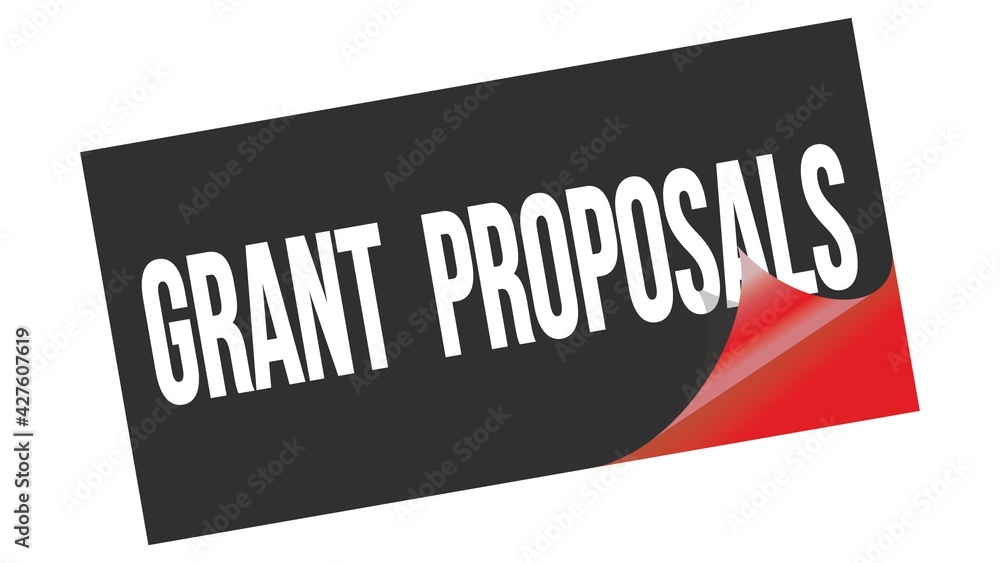 GRANT PROPOSALS text on black red sticker stamp. GRANT PROPOSALS text on black red sticker stamp.